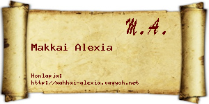 Makkai Alexia névjegykártya